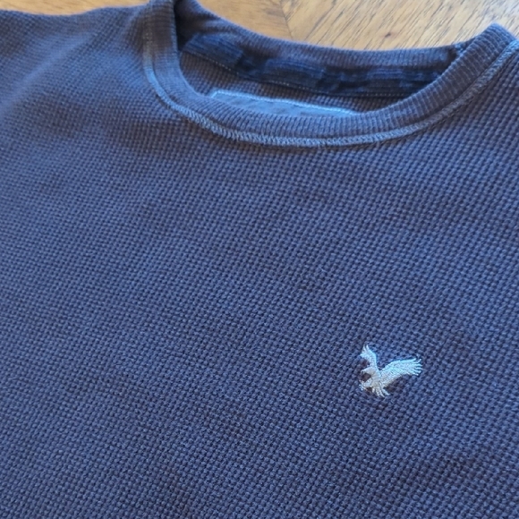 Men's American Eagle Outfitters Brown Waffle knit Long Sleeve Tee - Picture 4 of 7